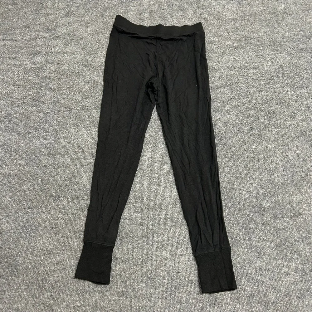 Victoria's Secret Leggings Womens Size M Black Modal Ribbed Cuff Lounge Pajamas